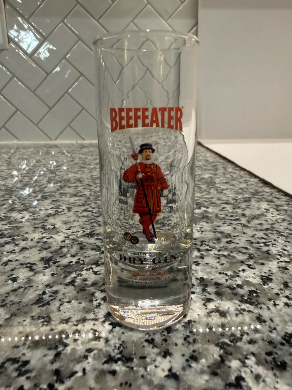 BEEFEATER London Dry Gin Tall Shooter or Shot Glass Vintage Collectible